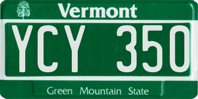 VT license plate YCY350