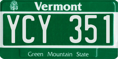 VT license plate YCY351