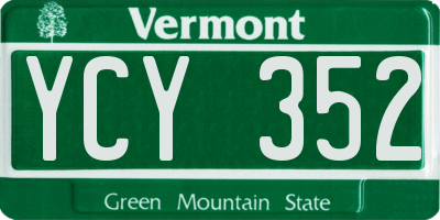 VT license plate YCY352