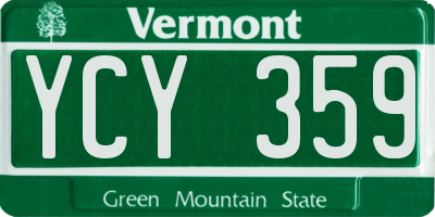 VT license plate YCY359