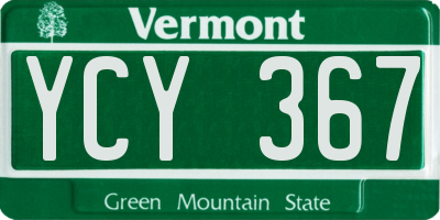 VT license plate YCY367