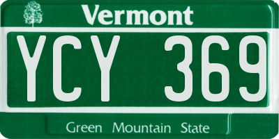 VT license plate YCY369