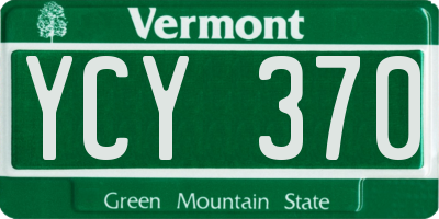 VT license plate YCY370
