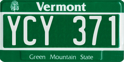 VT license plate YCY371