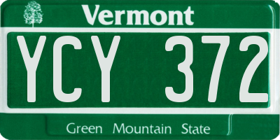 VT license plate YCY372