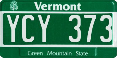 VT license plate YCY373