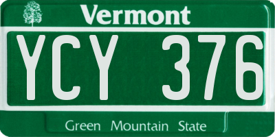 VT license plate YCY376