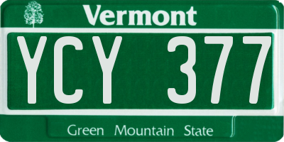 VT license plate YCY377