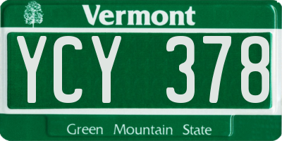 VT license plate YCY378