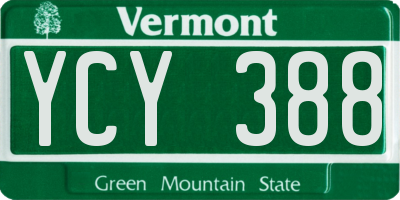 VT license plate YCY388