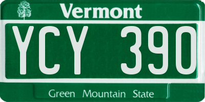 VT license plate YCY390