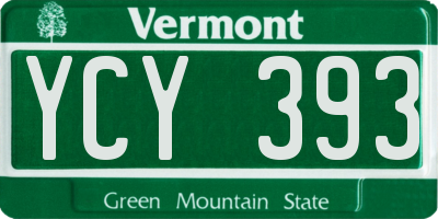 VT license plate YCY393