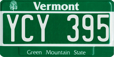 VT license plate YCY395