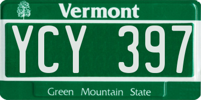VT license plate YCY397