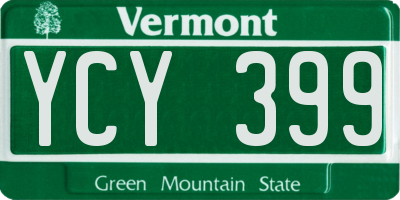 VT license plate YCY399