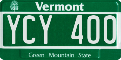 VT license plate YCY400