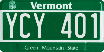 VT license plate YCY401