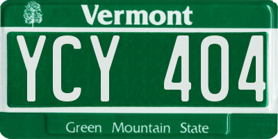 VT license plate YCY404