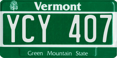 VT license plate YCY407