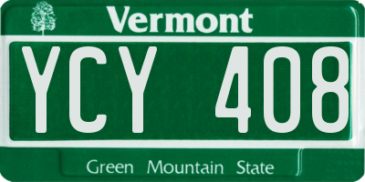 VT license plate YCY408