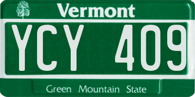VT license plate YCY409