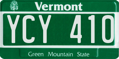 VT license plate YCY410