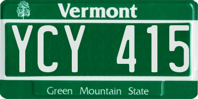 VT license plate YCY415