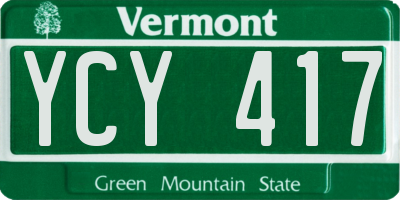 VT license plate YCY417