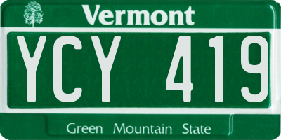 VT license plate YCY419