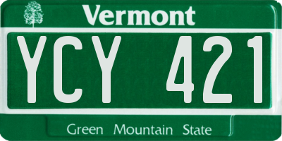VT license plate YCY421