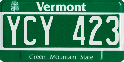 VT license plate YCY423