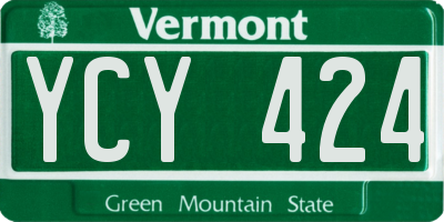VT license plate YCY424