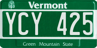 VT license plate YCY425