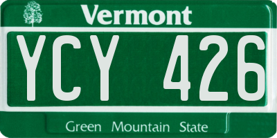 VT license plate YCY426