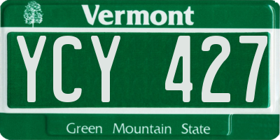 VT license plate YCY427