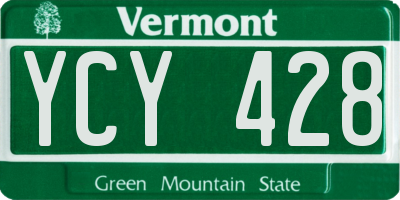 VT license plate YCY428