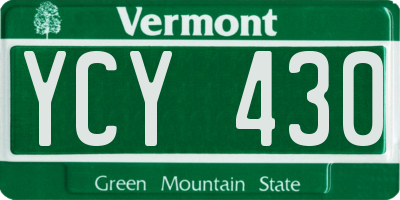 VT license plate YCY430