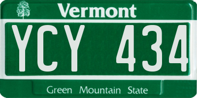 VT license plate YCY434