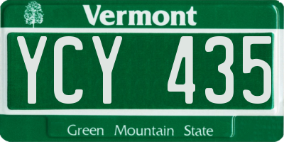 VT license plate YCY435