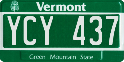 VT license plate YCY437