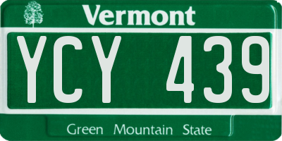 VT license plate YCY439