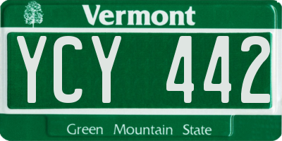 VT license plate YCY442