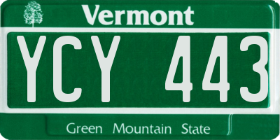 VT license plate YCY443