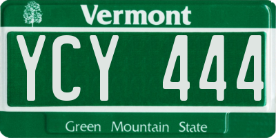VT license plate YCY444