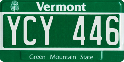 VT license plate YCY446
