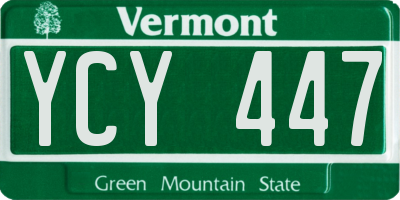 VT license plate YCY447