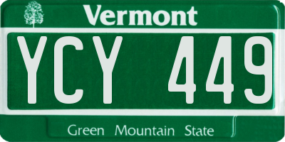 VT license plate YCY449