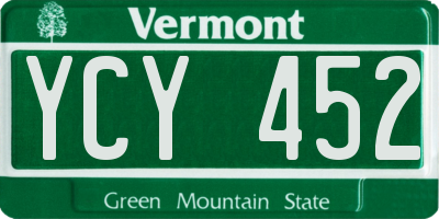 VT license plate YCY452