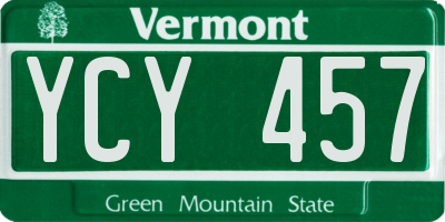 VT license plate YCY457
