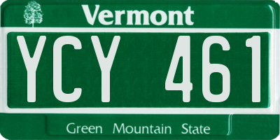 VT license plate YCY461